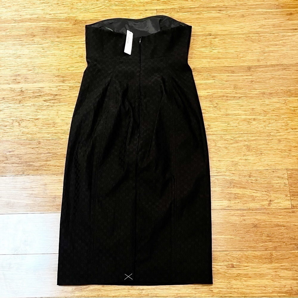 NWT! J. Crew strapless black empire waist cocktail lined zip-up dress. Size 4 - Picture 2 of 14